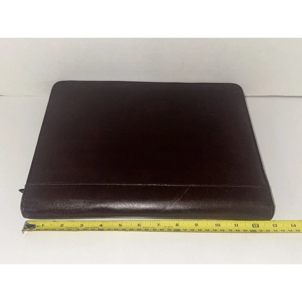 Vintage Samsill 70734 Brown Zip Portfolio Organizer Executive Padfolio